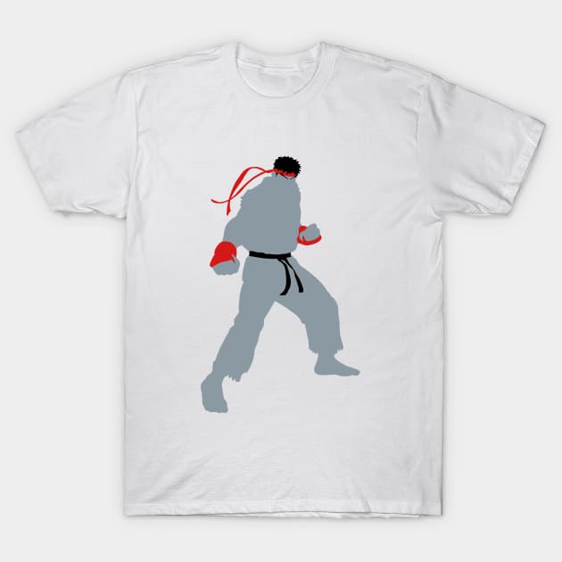 Ryu Fighter Stance Silhouette T-Shirt by AnotherOne